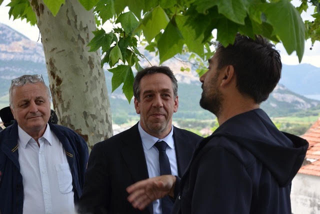Guillaume Lacroix (au centre), président du Parti radical de gauche et tête de liste Europe Territoires Ecologie aux élections européennes avec François Alfonsi : après Bastia, il s'est rendu à Patrimonio