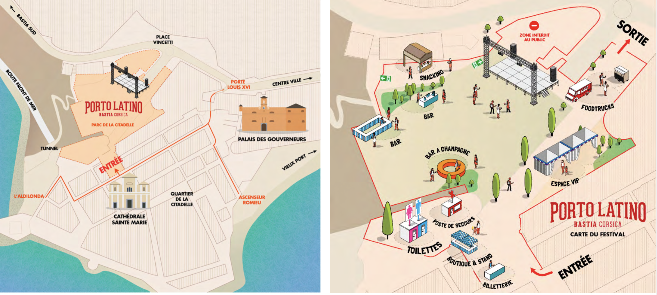 Le plan du site de concert. Crédit Ville de Bastia