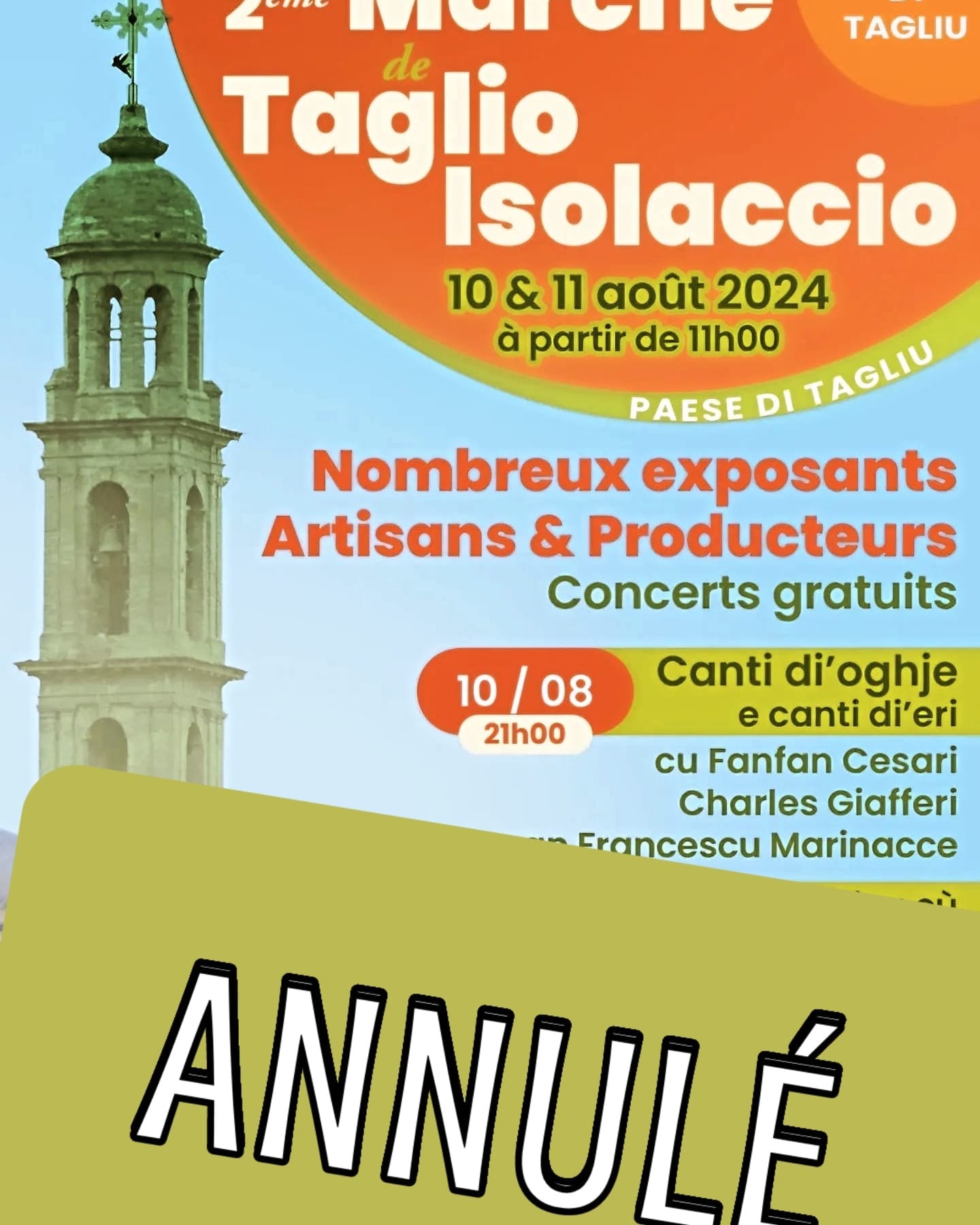 Le 2e marché de Taglio-Isolaccio annulé