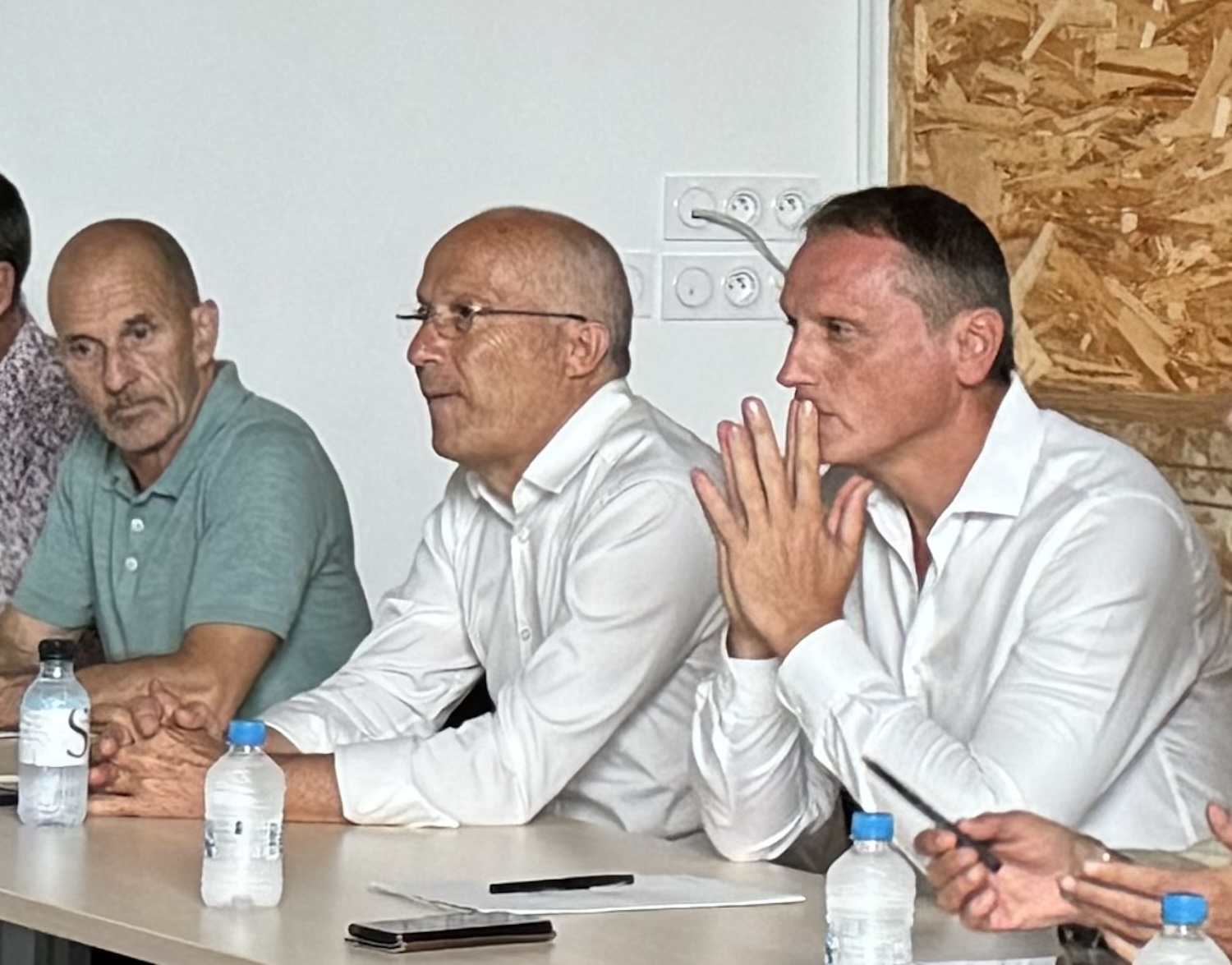 Patrick Rébillout, directeur du Centre Météo-France d’Ajaccio, Gilles Giovannangeli, président de l'Office hydraulique et Michel Prosic, préfet de Haute-Corse.