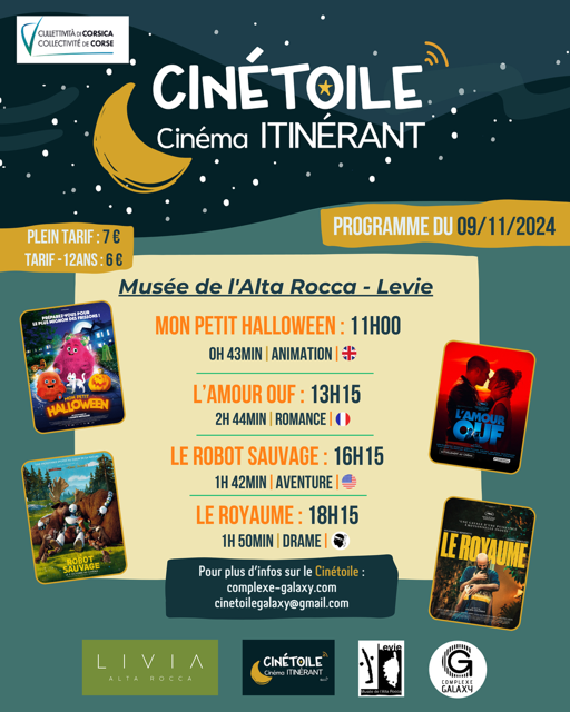 Cinétoile : Le programme du 9 novembre en Alta Rocca