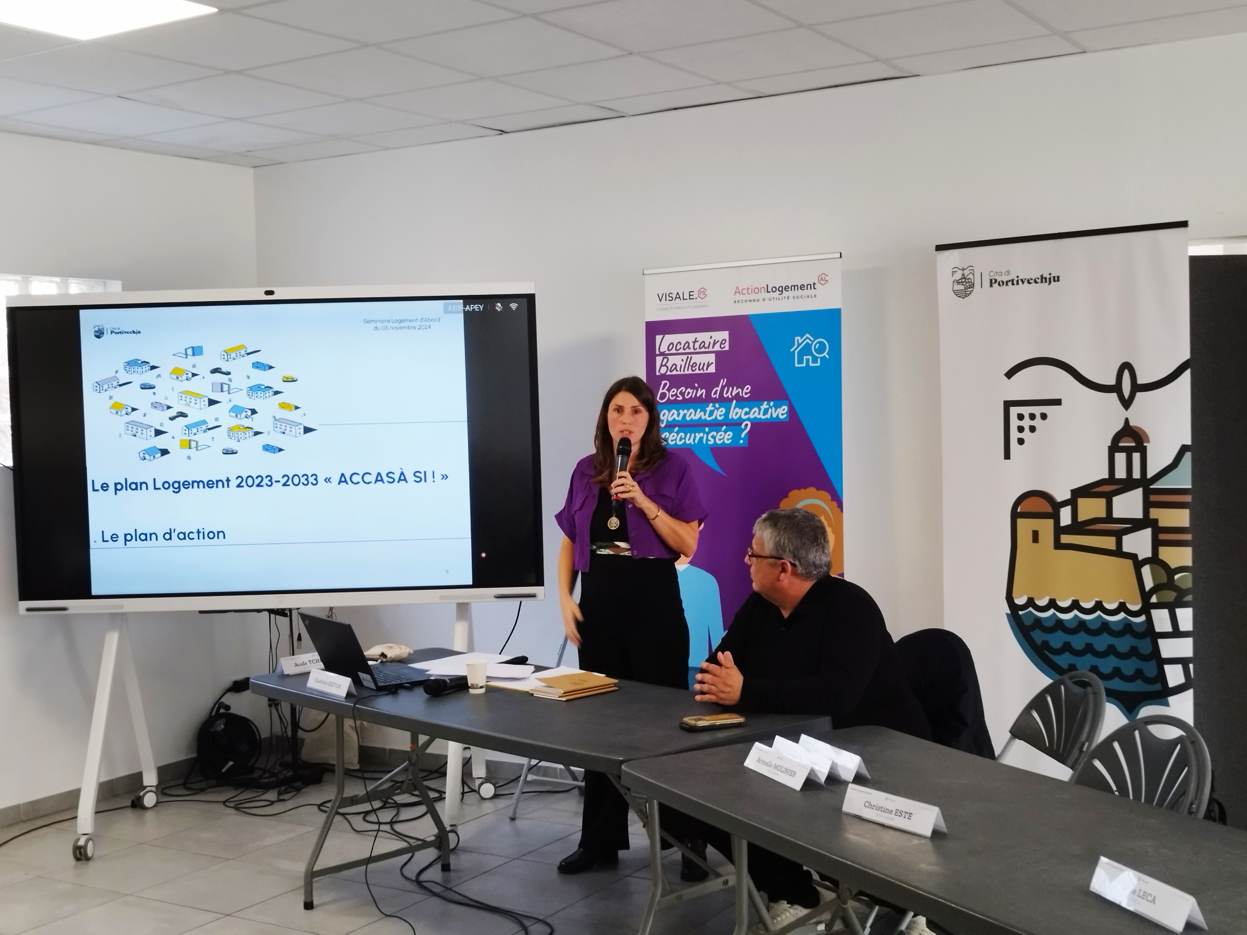 Charlotte Breton et Michel Giraschi ont fait un premier bilan de la stratégie de logements "Accasà si !", qui prévoit de construire 1000 logements principaux à Porto-Vecchio.