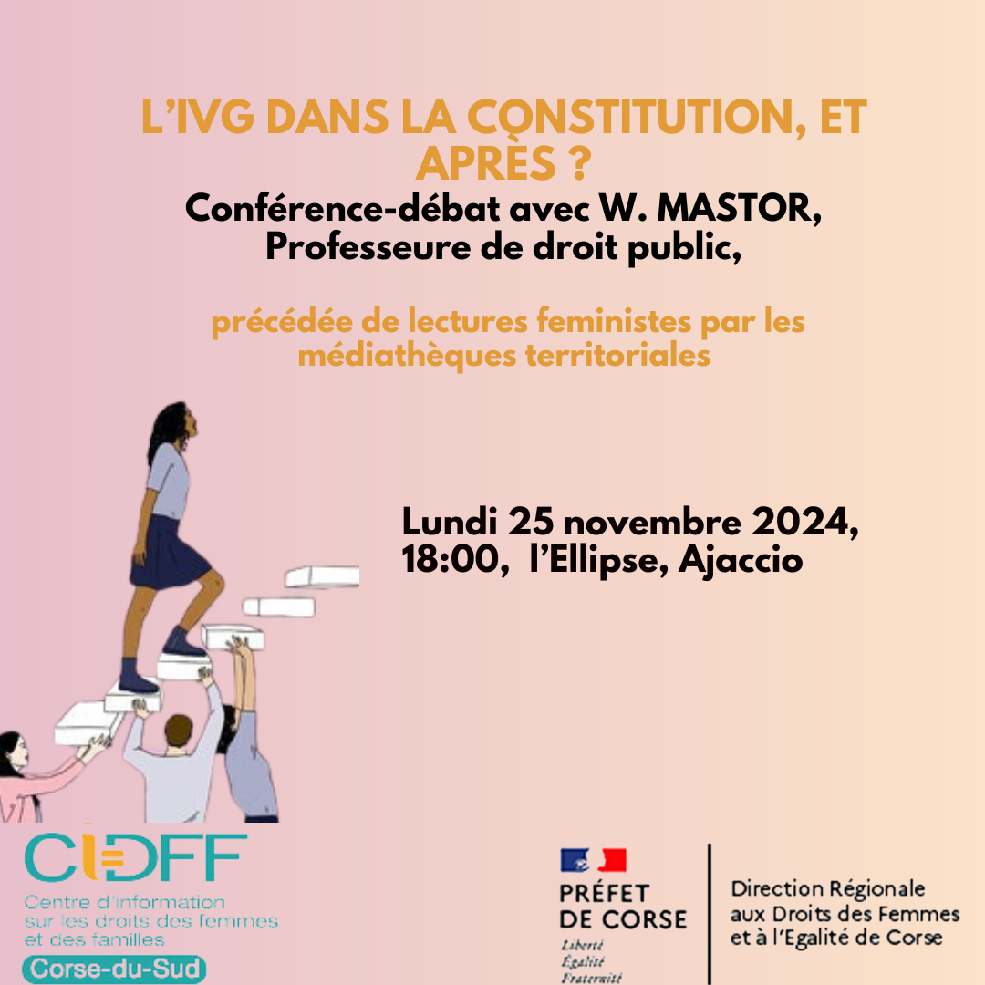 Conférence-débat sur l'IVG dans la Constitution le 5 novembre à Ajaccio