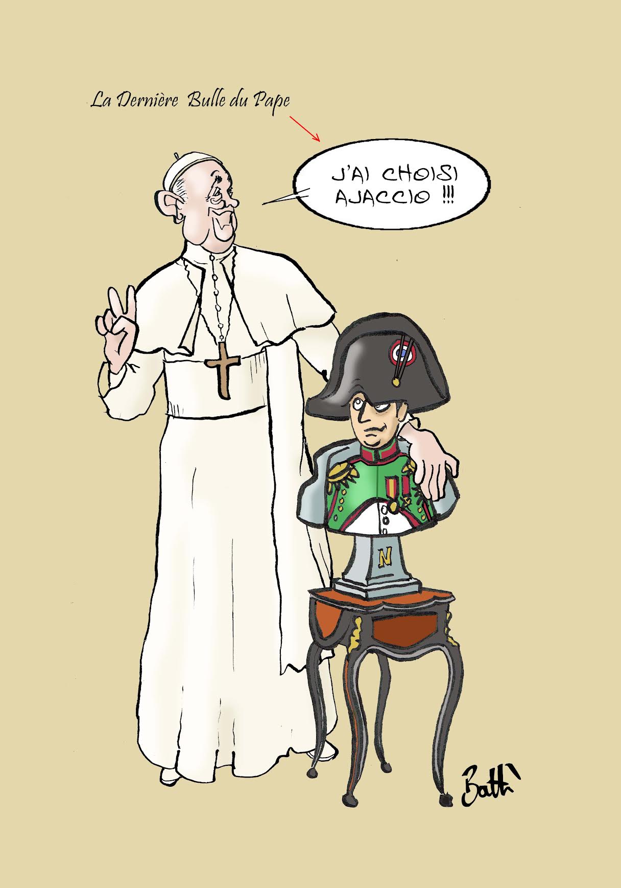 Le dessin de Battì : "la dernière bulle du pape"