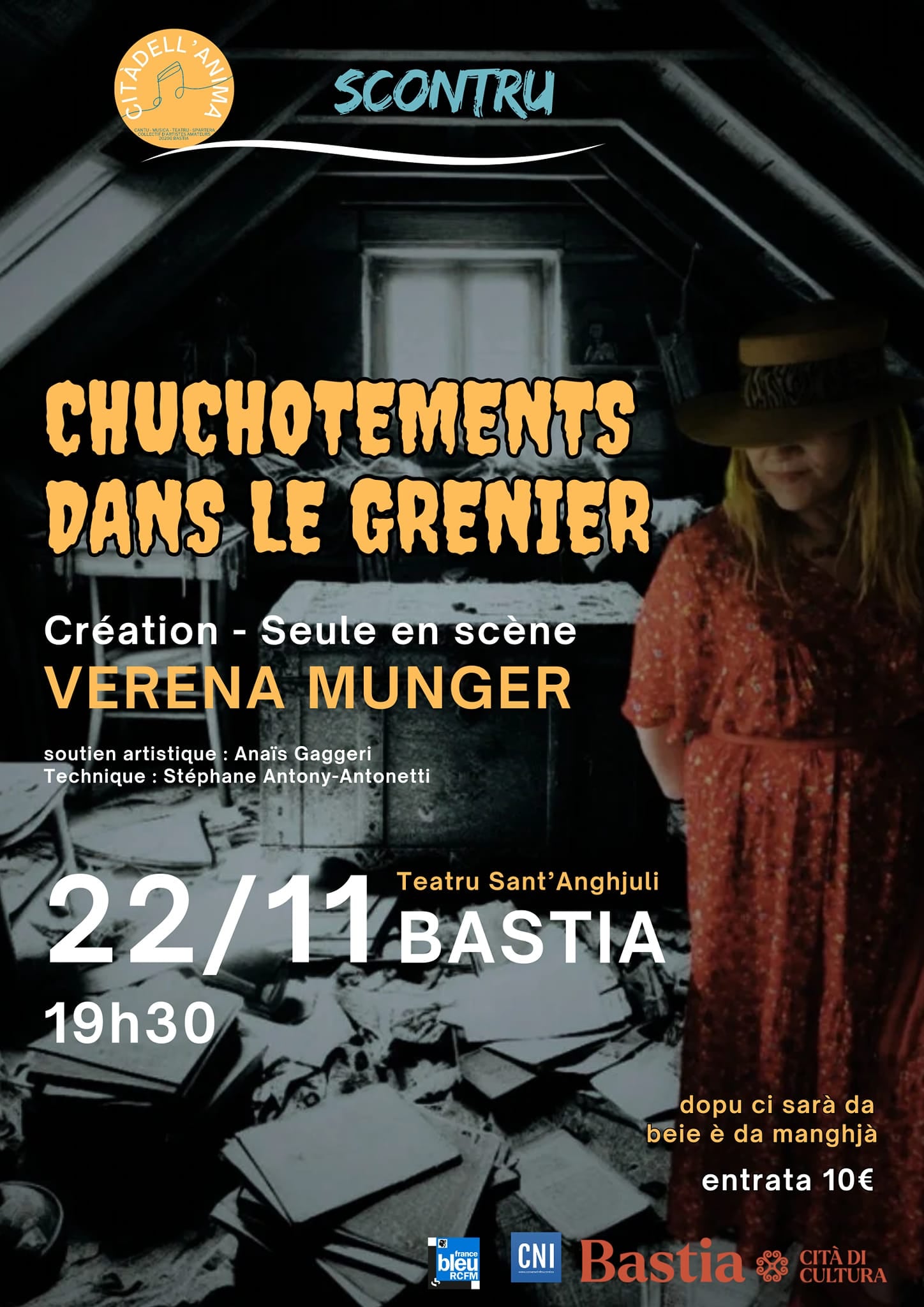 "Chuchotements dans le grenier", Verena Münger, entre confidences et chansons au théâtre San Angelo de Bastia