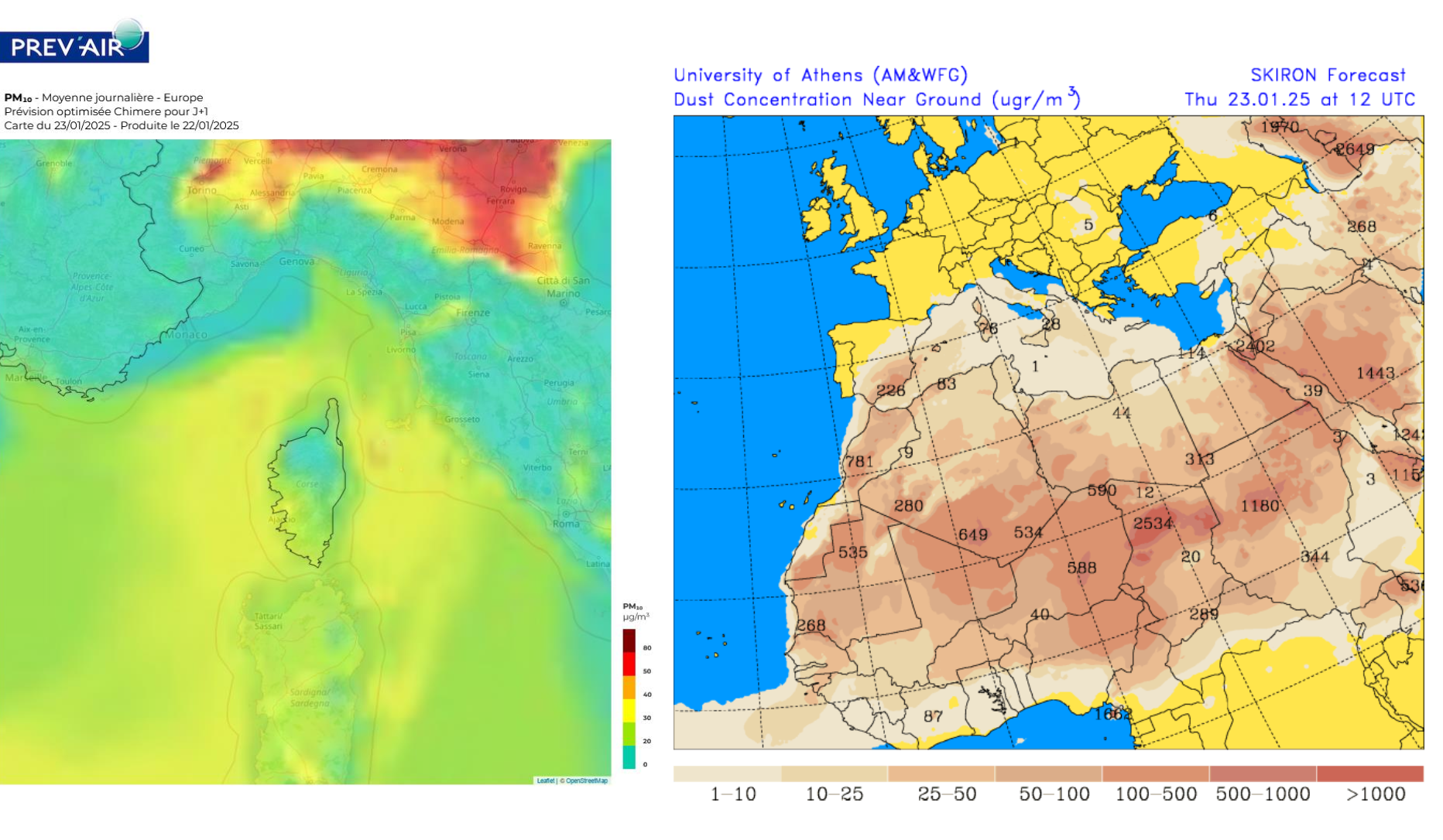 Les cartes de QualitAir Corse