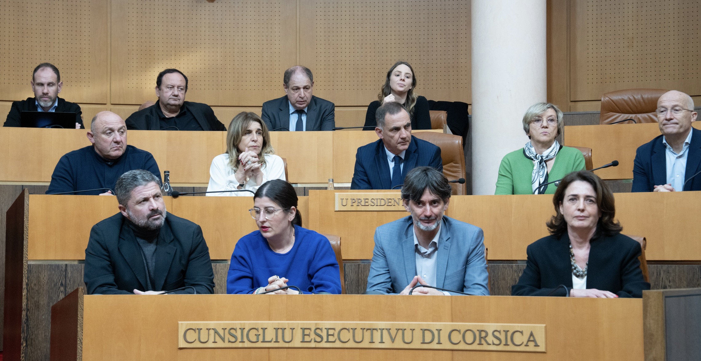 Le nouveil Conseil exécutif remanié de la Collectivité de Corse. Photo Paule Santoni.