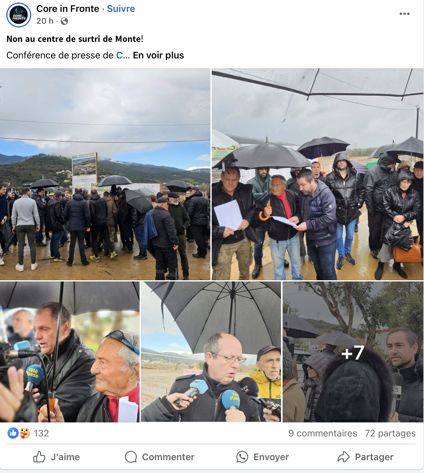 Monte : Core in Fronte et le collectif "Piaghja di Golu" demandent l’arrêt immédiat des travaux du centre de surtri