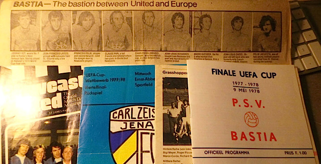 "Bastia, the bastion between United and Europe": le titre de "Evening Chronicle" avant la victoire historique du Sporting à Newcastle et quelques uns des programmes des pérégrinations européennes bastiaises. Corse Net Infos, témoin de l'histoire, conserve quelques preuves des pans de la belle histoire du Sporting !