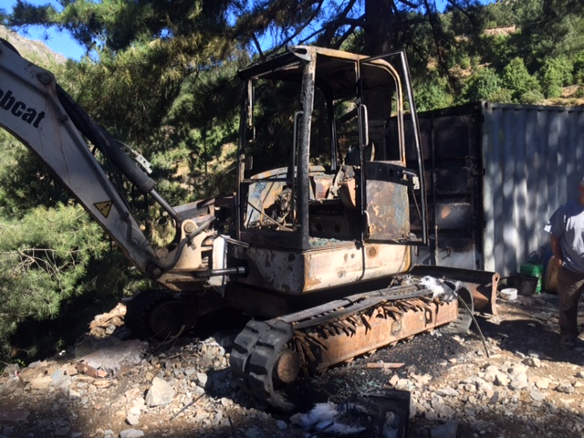 Des engins de chantier visés  par un incendie criminel à Mausoleo