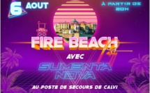 Soirée "Fire Beach" avec les pompiers au poste de secours de Calvi