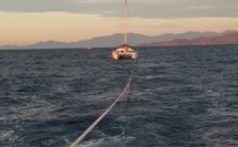 Pompiers du GRIMA Balagne et équipage de la SNSM Calvi sur la brèche à l'Ile-Rousse