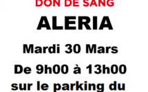 Une nouvelle collecte de sang Mardi 30 mars à Aléria