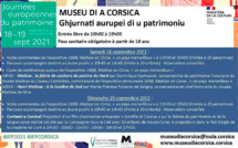 Le programme des Journées Européennes du Patrimoine au musée de la Corse 