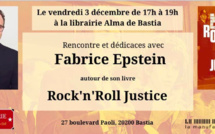 Fabrice Epstein dédicace “Rock’n’Roll Justice” à la librairie l'Alma de Bastia