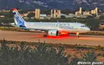 Vol d'entraînement à Calvi pour le tout nouvel A320 NEO dont la livraison est prévue en fin d'année !